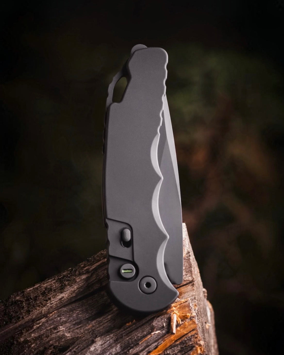 Pro-Tech T4103.MM.OP Blade Show West 2026 Exclusive TR-4 OPERATOR EDITION AUTO  - Solid Black Handle - Sterile DLC Black Saber Grind MAGNAMAX Blade - Tritium Button - Secondary Slide Safety - Glass Breaker /55