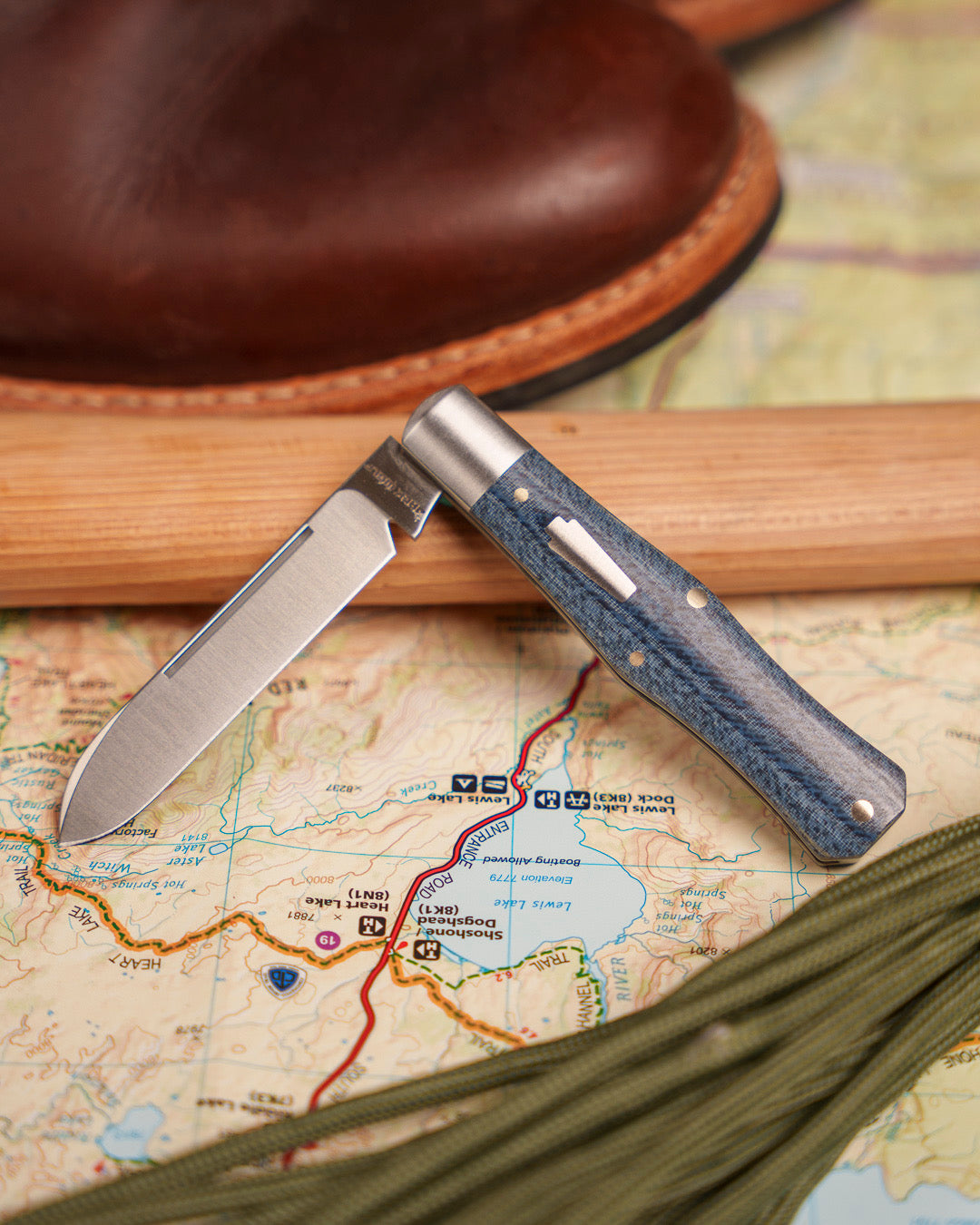 Jack Wolf Knives GATEWAY COFFIN - VIBE DENIM LINEN MICARTA - Available 10/16 @ 2PM EST!