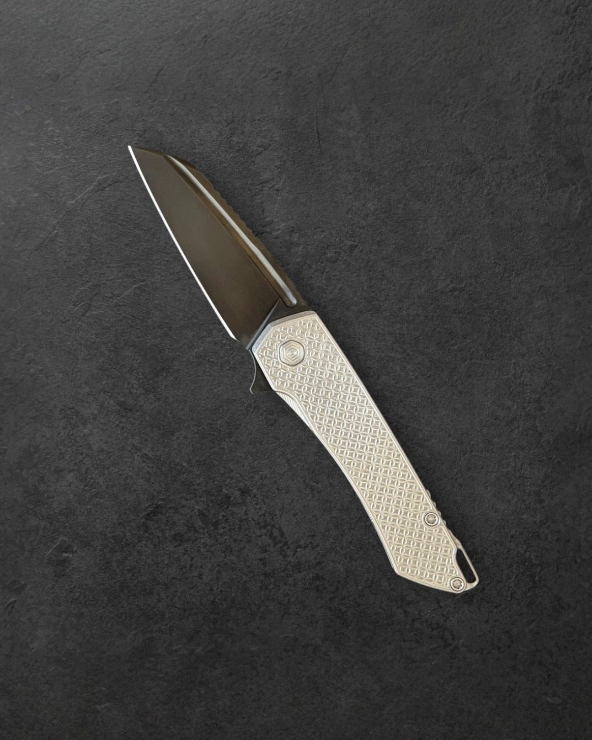 MachineWise Mojave #1273 - DLC S90V Blade - Mosaic Texture Stonewash Handle - Satin Hardware