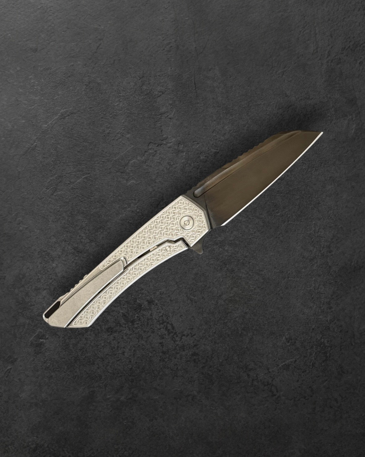 MachineWise Mojave #1273 - DLC S90V Blade - Mosaic Texture Stonewash Handle - Satin Hardware