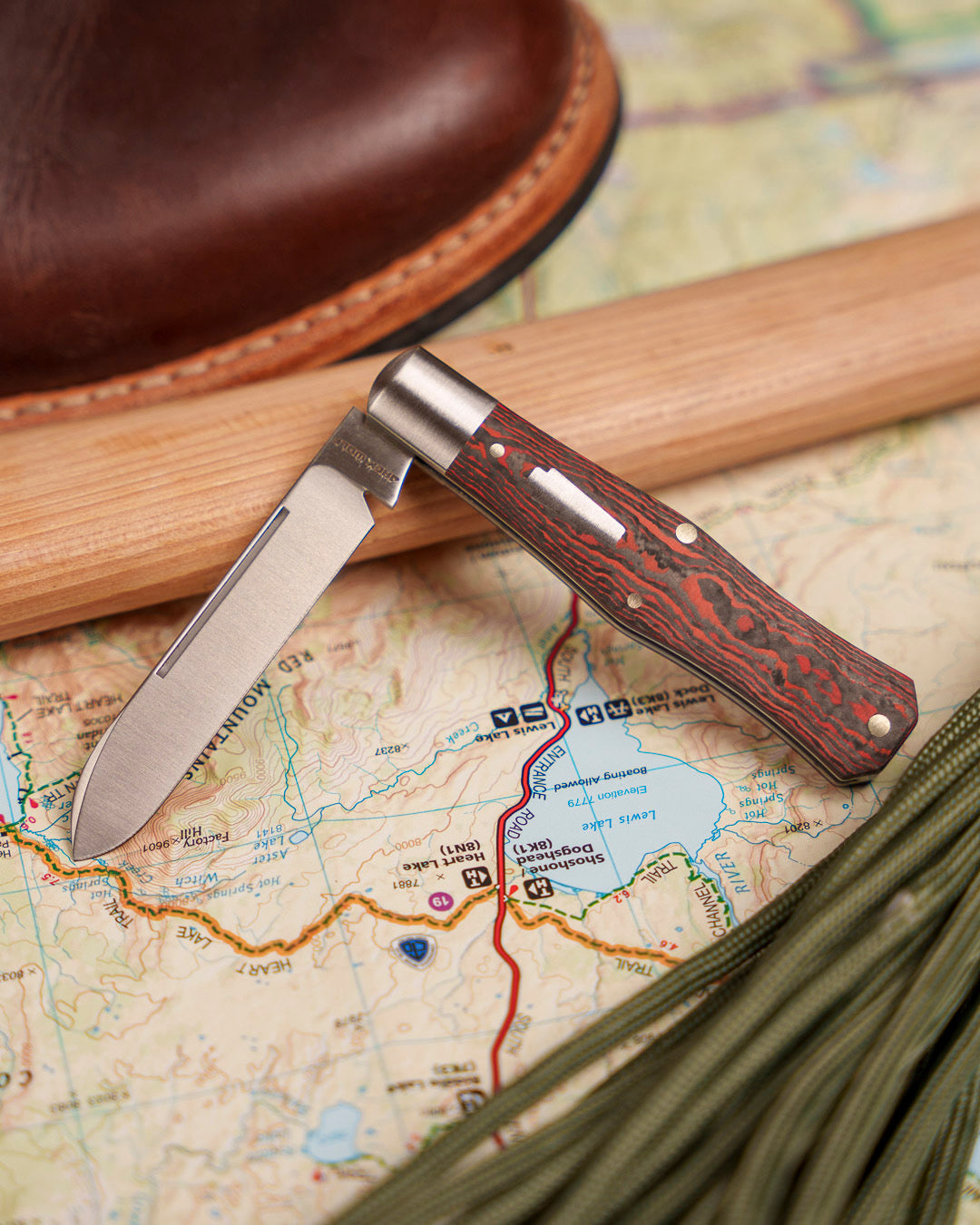 Jack Wolf Knives GATEWAY COFFIN - FAT CARBON LAVA FLOW