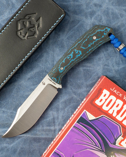 Jack Wolf Knives - BORDERTOWN BOWIE - FAT CARBON ARCTIC STORM