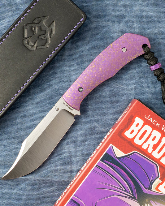 Jack Wolf Knives - BORDERTOWN BOWIE - TITANIUM CRYSTALIZED PURPLE