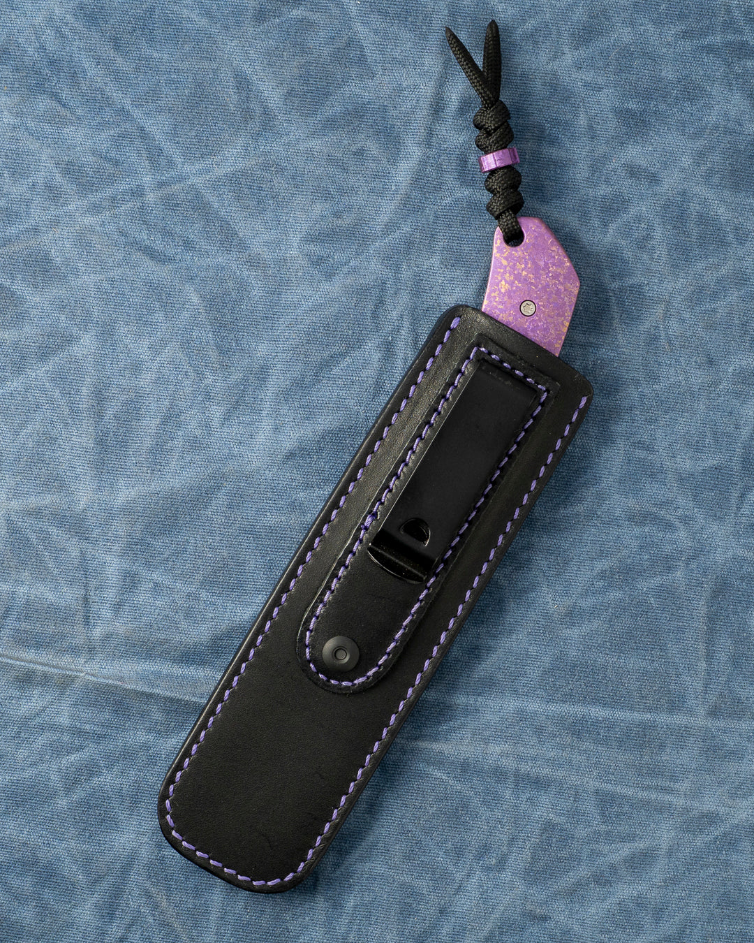 Jack Wolf Knives - BORDERTOWN BOWIE - TITANIUM CRYSTALIZED PURPLE