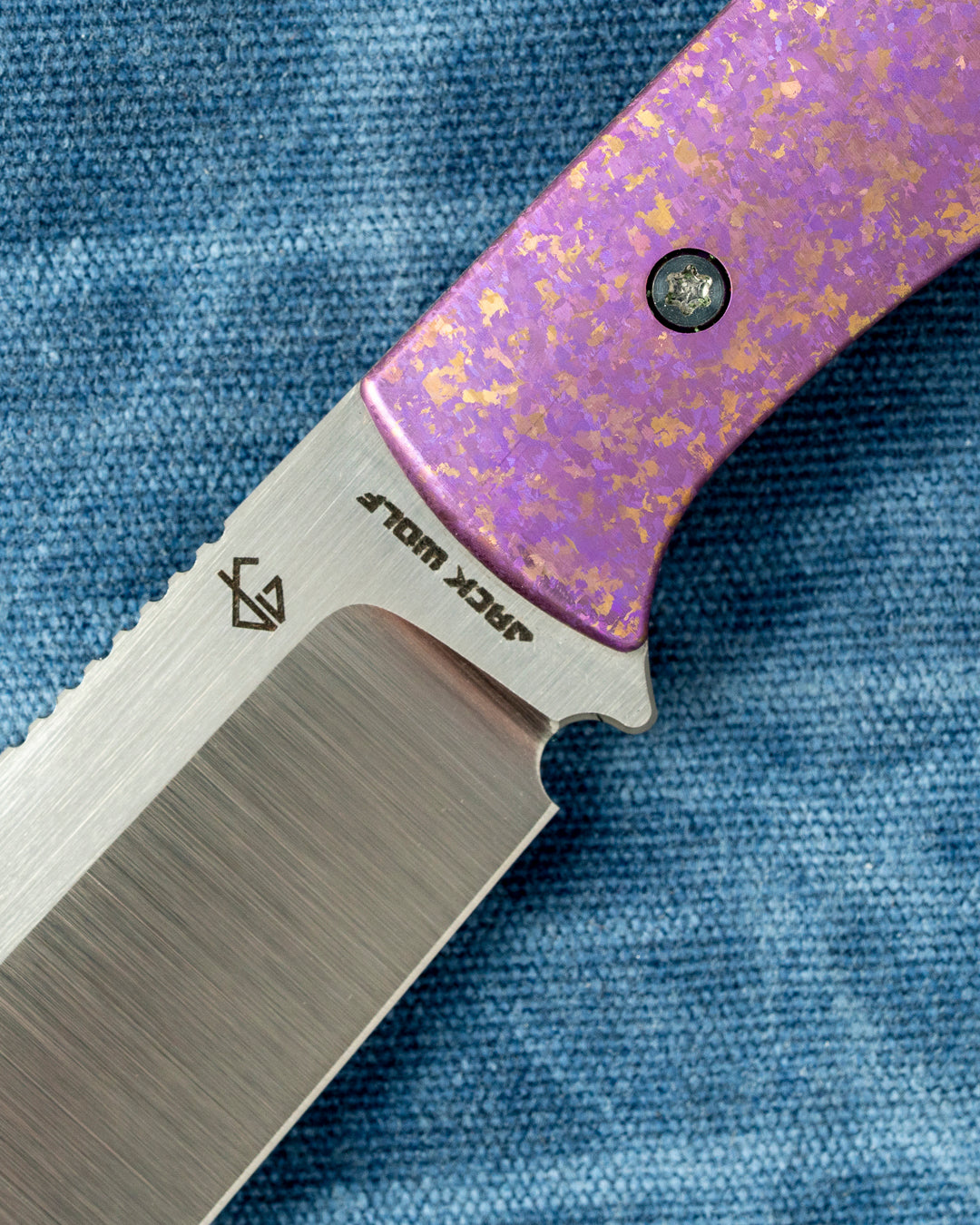 Jack Wolf Knives - BORDERTOWN BOWIE - TITANIUM CRYSTALIZED PURPLE