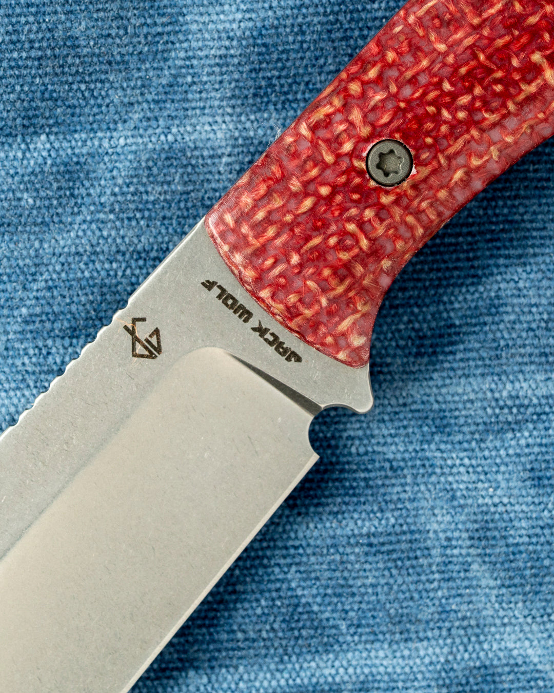 Jack Wolf Knives - BORDERTOWN BOWIE - VIBE BORDEAUX JUTE MICARTA