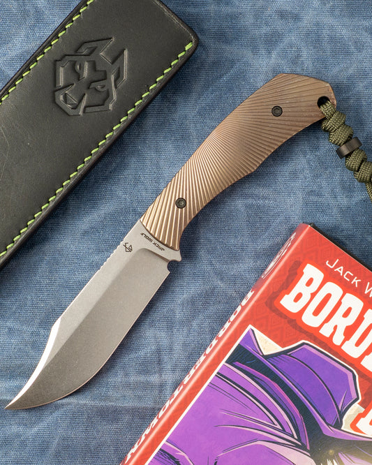 Jack Wolf Knives - BORDERTOWN BOWIE - TITANIUM STARBURST