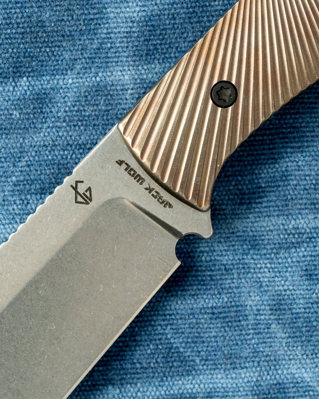 Jack Wolf Knives - BORDERTOWN BOWIE - TITANIUM STARBURST