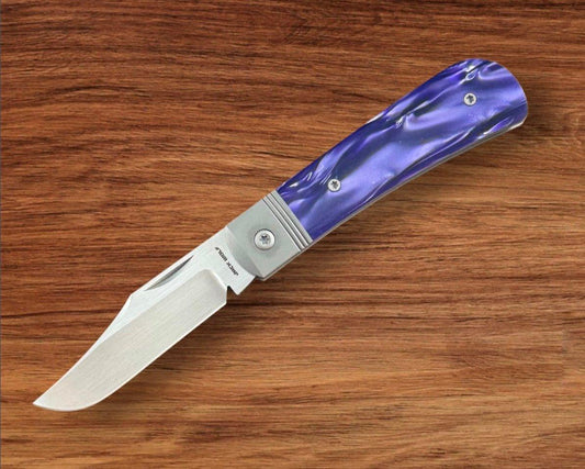 Jack Wolf Knives-Jack Wolf Knives - BENNY'S CLIP - KIRINITE COSMIC PURPLE HAND SATIN - w/ FREE Tumbler-1-Urban Cutlery