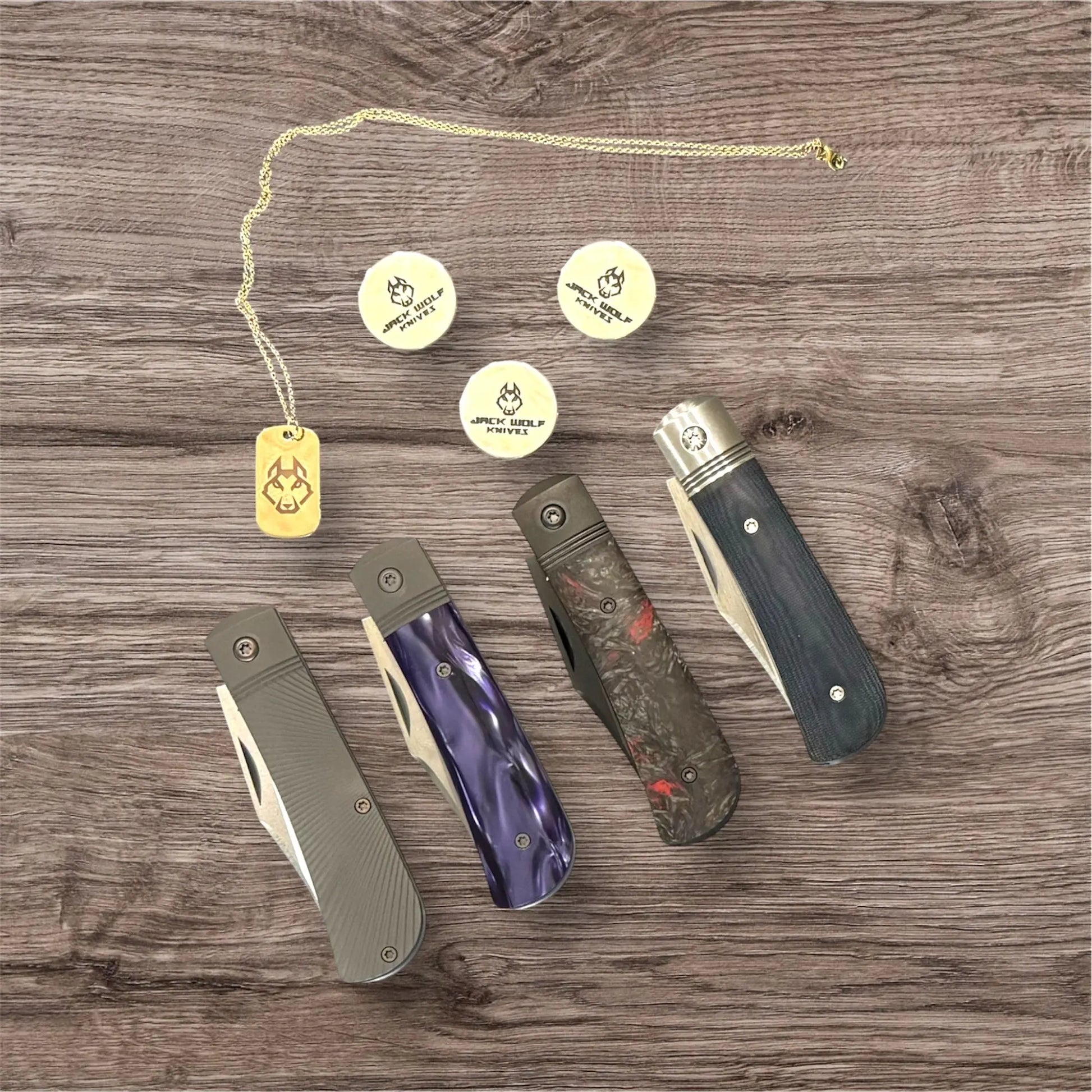 Jack Wolf Knives-Jack Wolf Knives - BENNY'S CLIP - TITANIUM STARBURST - w/ FREE Tumbler-9-Urban Cutlery