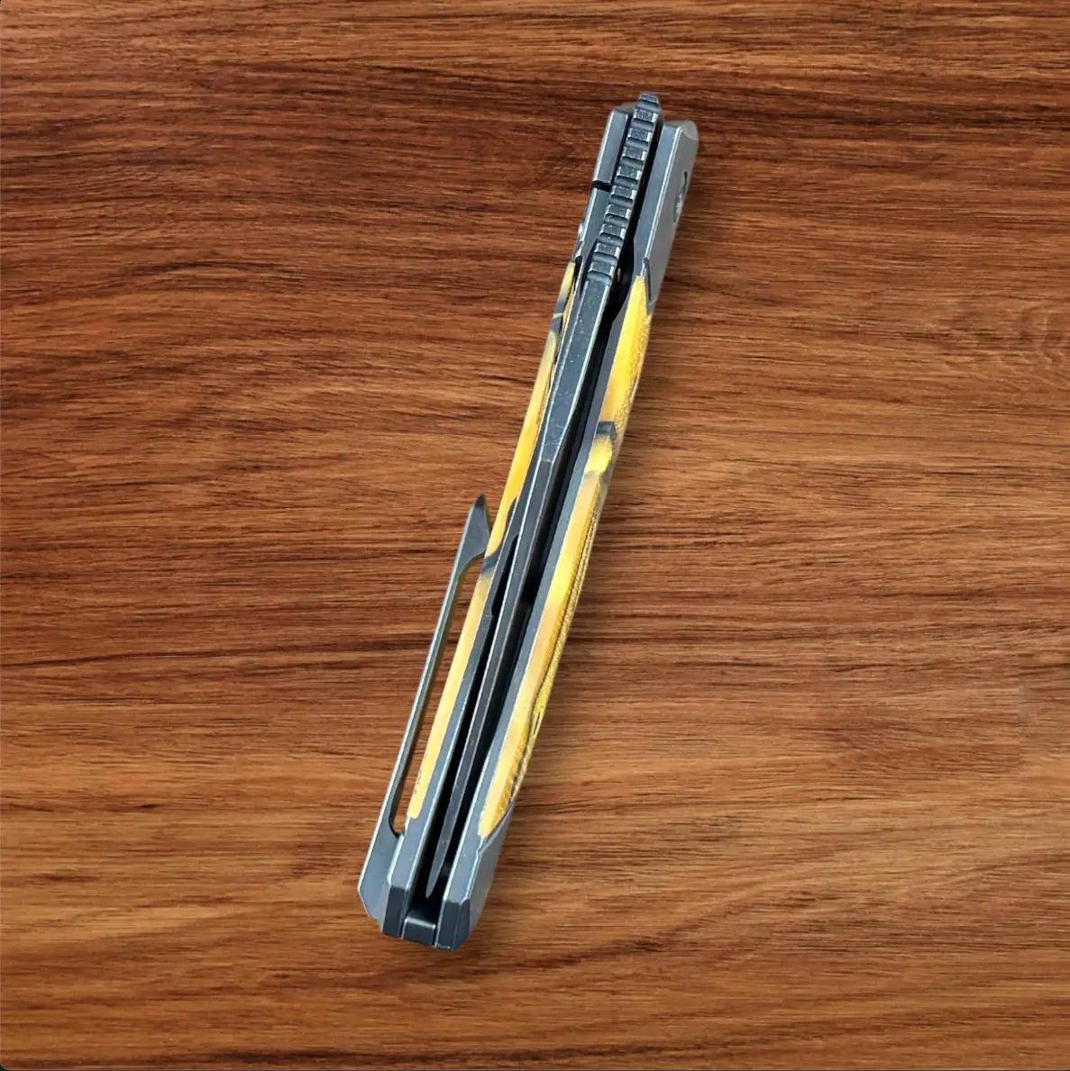 Jack Wolf Knives-Jack Wolf Knives - BIONIC JACK - KIRINITE LIQUID GOLD - w/ FREE Skiff Bearings-7-Urban Cutlery
