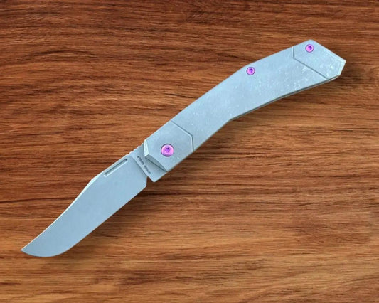 Jack Wolf Knives-Jack Wolf Knives - BIONIC JACK - TIITANIUM STONEWASHED - w/ FREE Skiff Bearings-1-Urban Cutlery