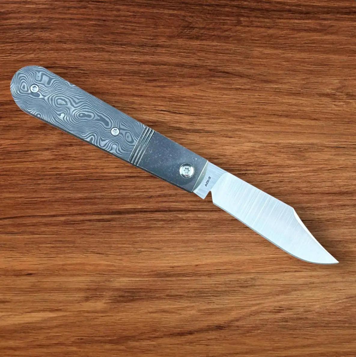 Jack Wolf Knives-Jack Wolf Knives - Big Bro Jack - FAT CARBON BLACK DUNES - w/ FREE Steel Bottle-2-Urban Cutlery