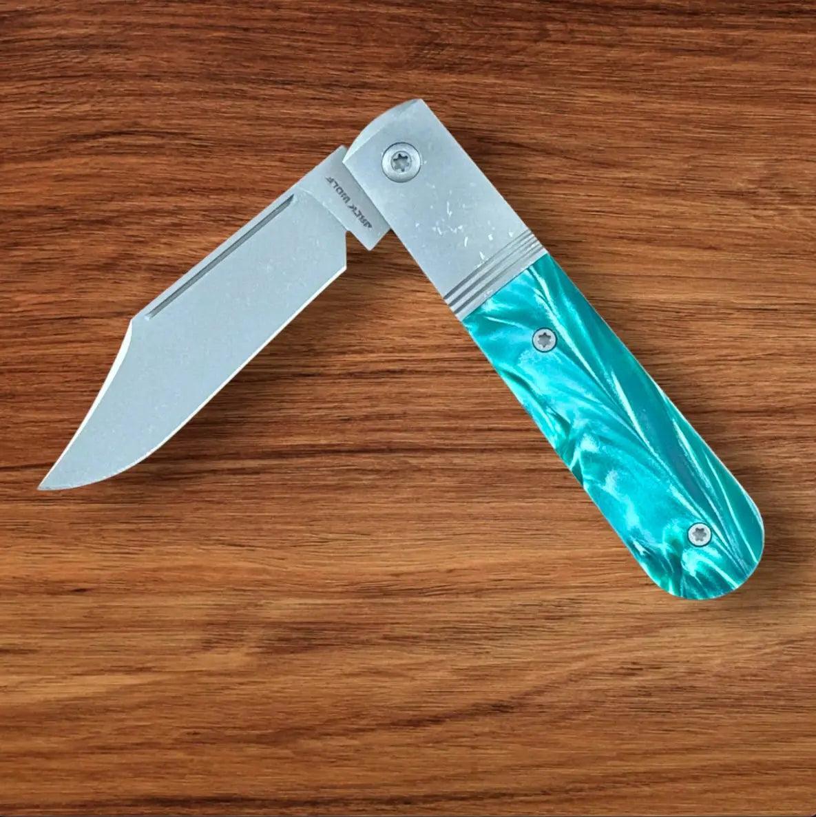 Jack Wolf Knives-Jack Wolf Knives - Big Bro Jack - KIRINITE OZ GREEN - w/ FREE Steel Bottle-3-Urban Cutlery