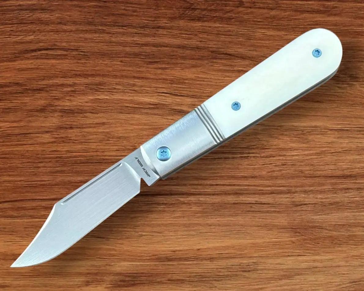 Jack Wolf Knives-Jack Wolf Knives - Big Bro Jack - SMOOTH WHITE BONE - w/ FREE Steel Bottle-1-Urban Cutlery