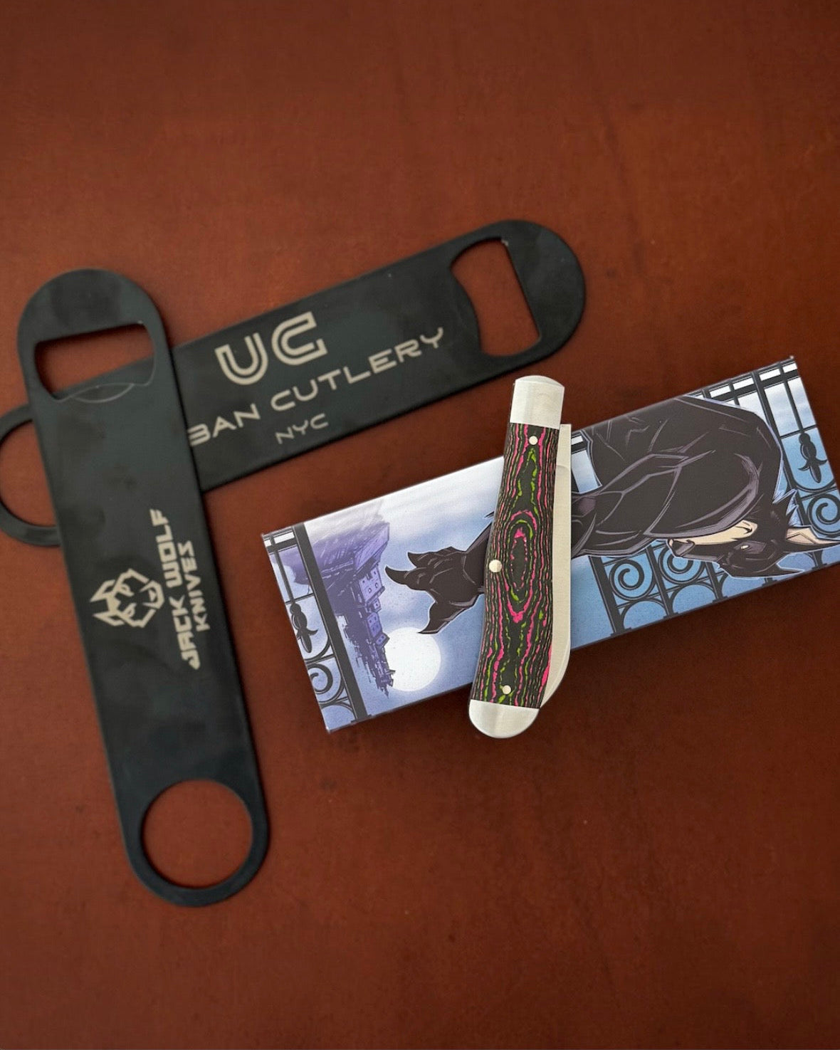 Jack Wolf Knives-Jack Wolf Knives GATEWAY EUREKA - CAMOCARBON WATERMELON SUGAR-3-Urban Cutlery