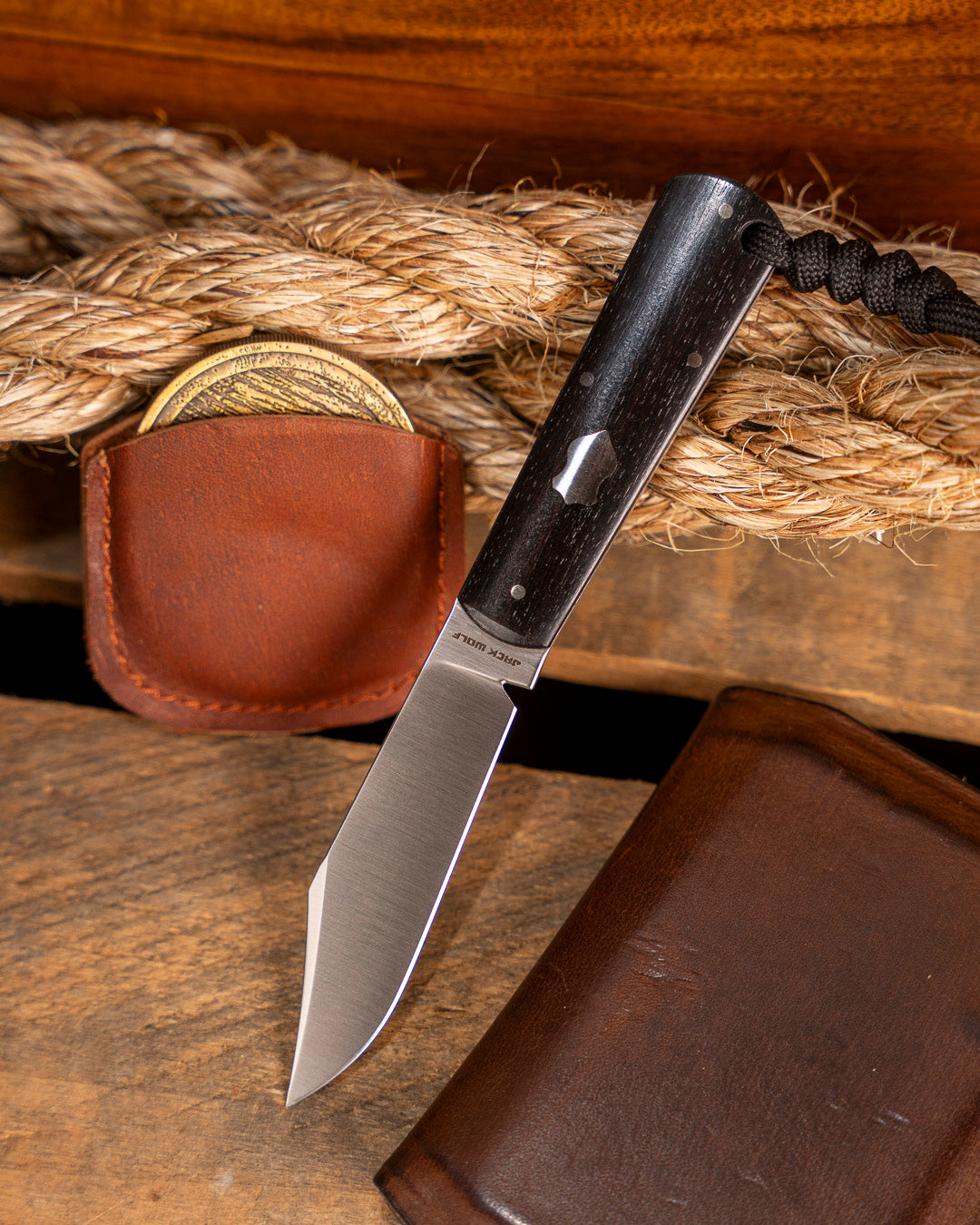 Jack Wolf Knives-Jack Wolf Knives GATEWAY FIXedc - EBONY WOOD-2-Urban Cutlery