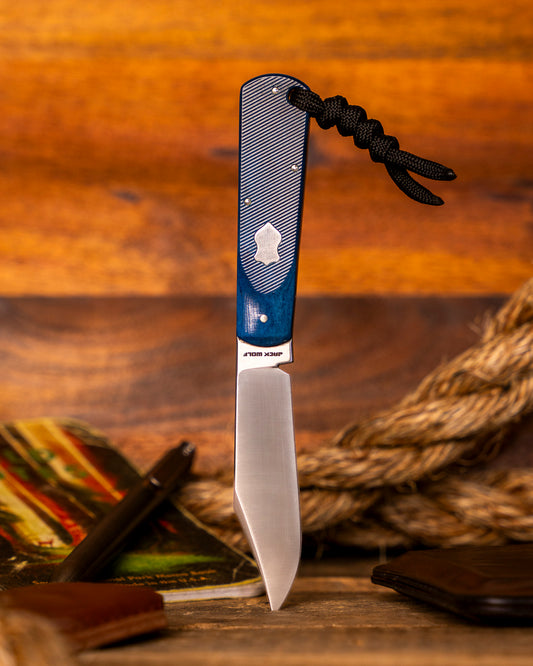 Jack Wolf Knives-Jack Wolf Knives GATEWAY FIXedc - SAWCUT BLUE BONE-1-Urban Cutlery