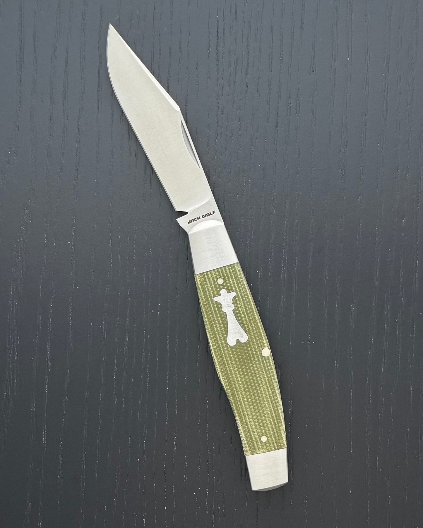 Jack Wolf Knives-Jack Wolf Knives GATEWAY STOCKMAN - GREEN CANVAS MICARTA-1-Urban Cutlery