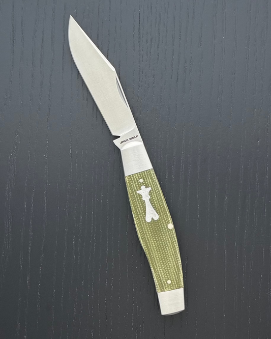 Jack Wolf Knives-Jack Wolf Knives GATEWAY STOCKMAN - GREEN CANVAS MICARTA-1-Urban Cutlery