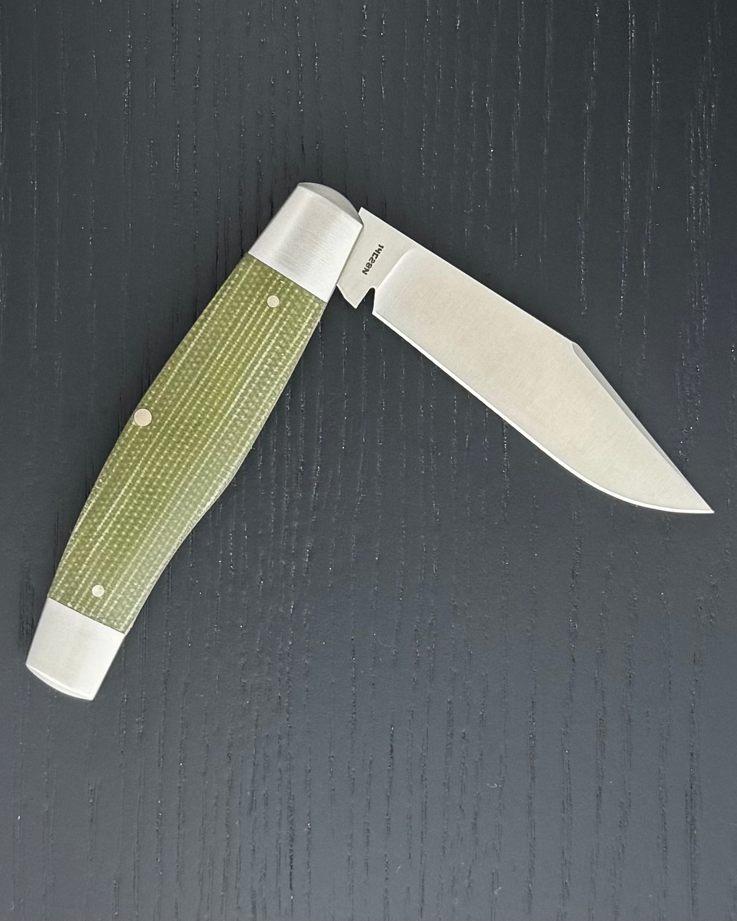 Jack Wolf Knives-Jack Wolf Knives GATEWAY STOCKMAN - GREEN CANVAS MICARTA-6-Urban Cutlery