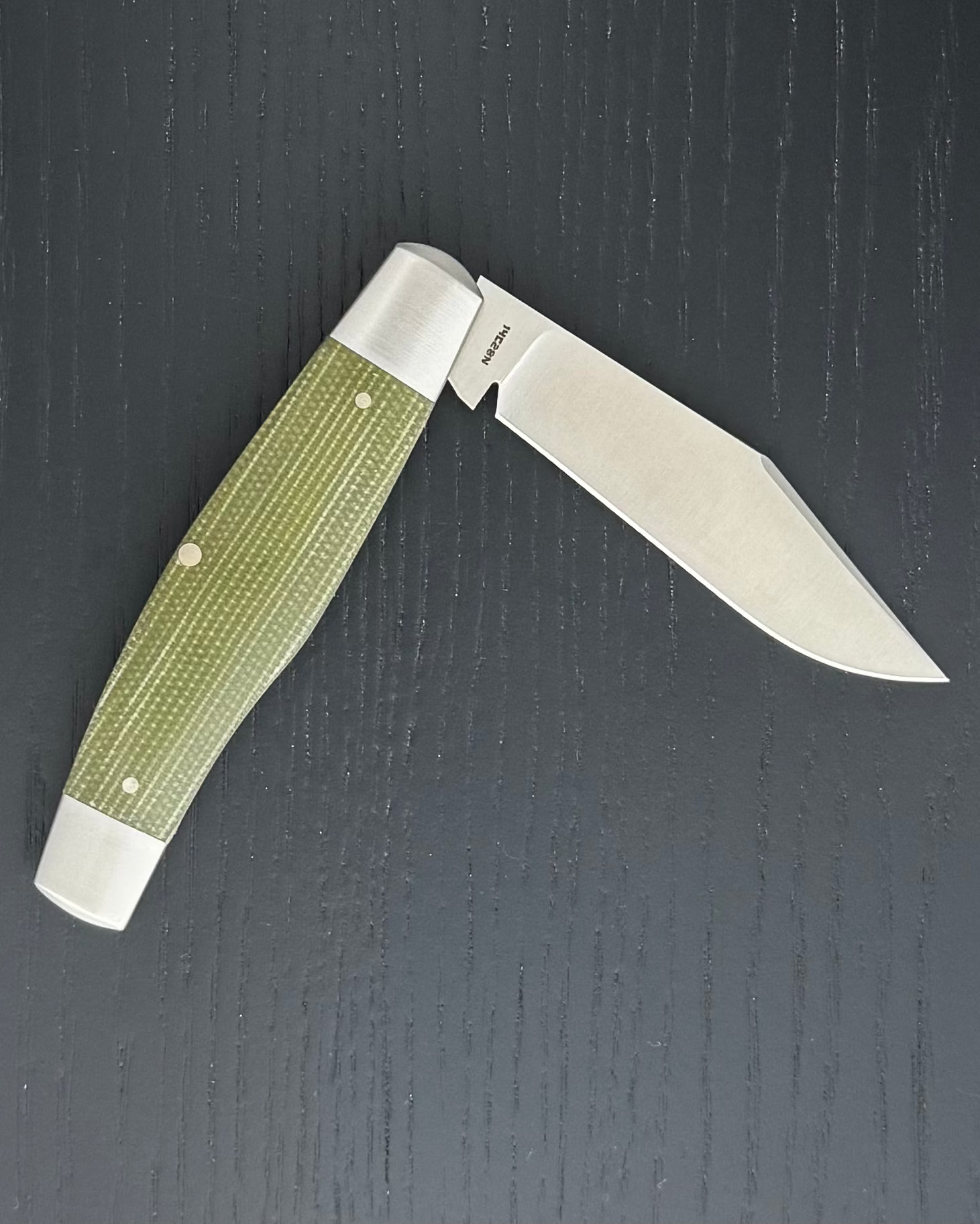 Jack Wolf Knives-Jack Wolf Knives GATEWAY STOCKMAN - GREEN CANVAS MICARTA-6-Urban Cutlery