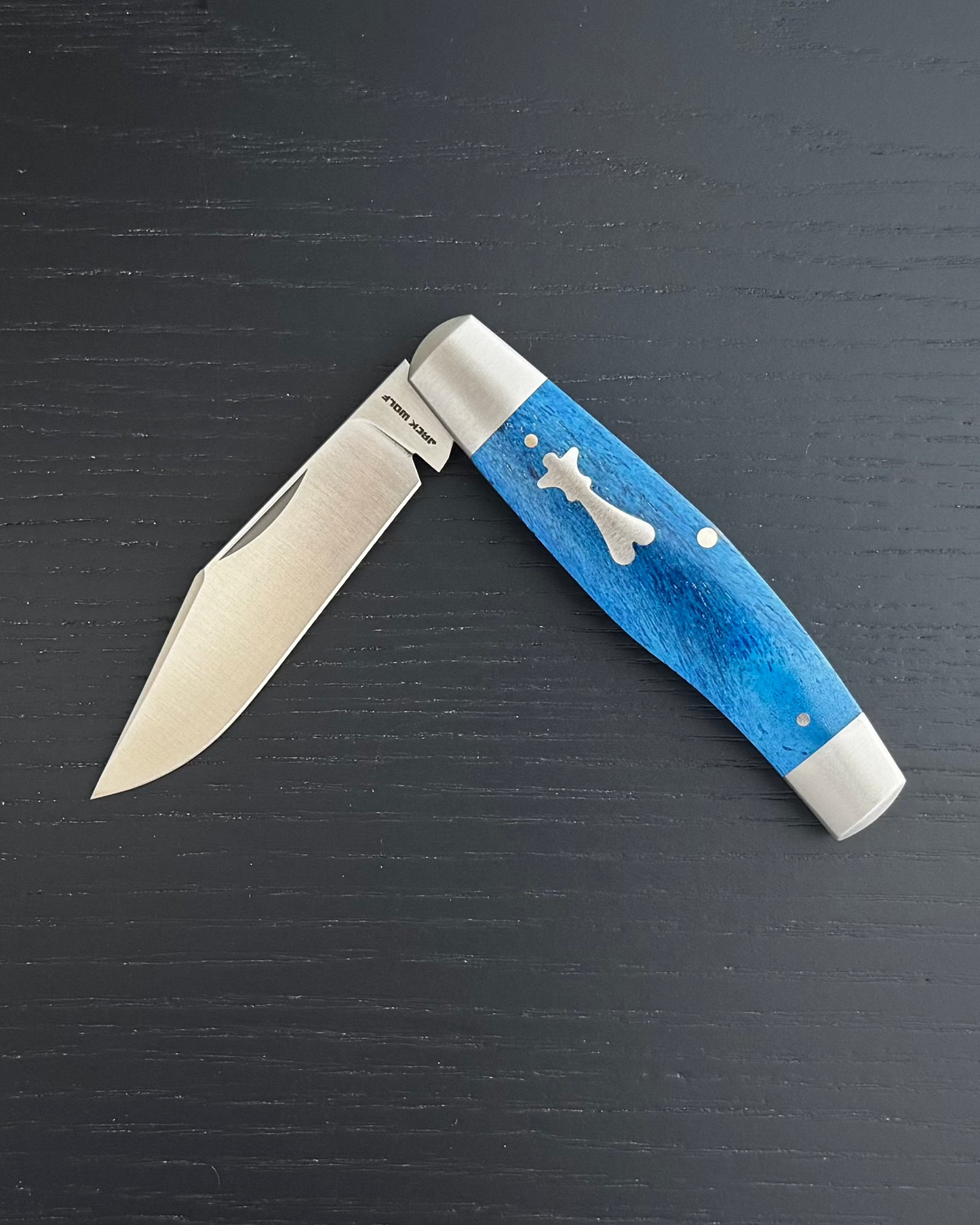 Jack Wolf Knives-Jack Wolf Knives GATEWAY STOCKMAN - SMOOTH BLUE BONE-3-Urban Cutlery
