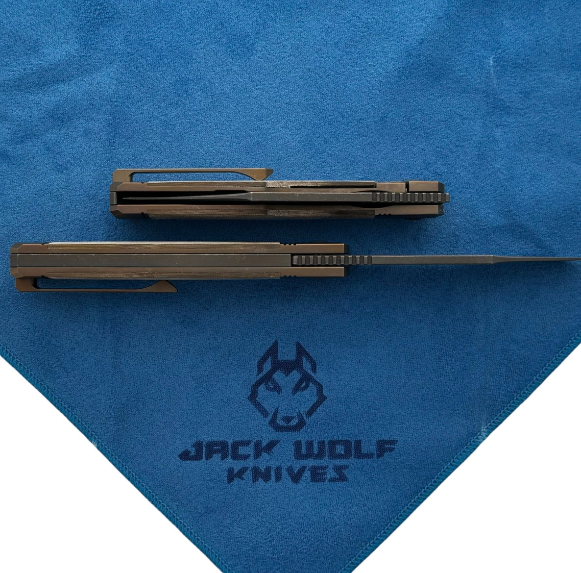 Jack Wolf Knives-Jack Wolf Knives - GUNSLINGER JACK - GREEN LINEN MICARTA-5-Urban Cutlery