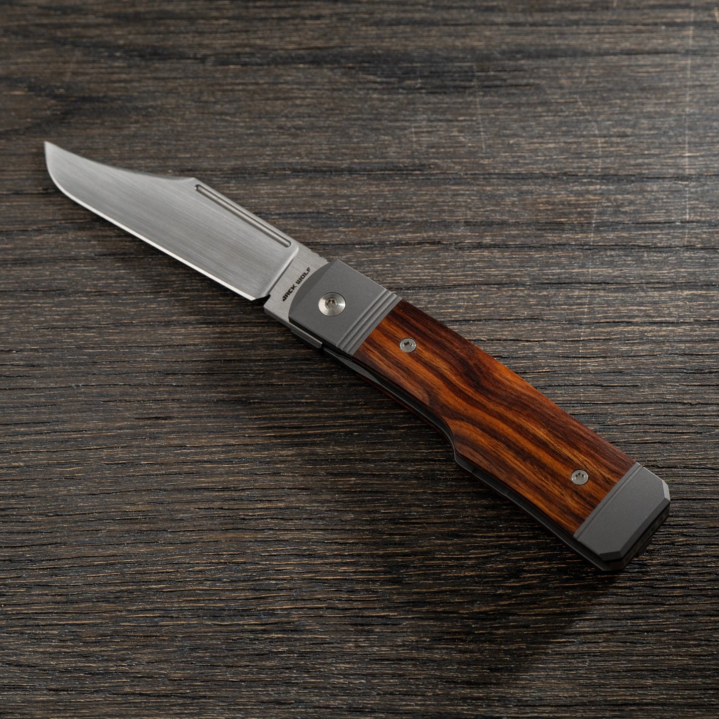 Jack Wolf Knives-Jack Wolf Knives - GUNSLINGER JACK - IRONWOOD HAND SATIN-1-Urban Cutlery