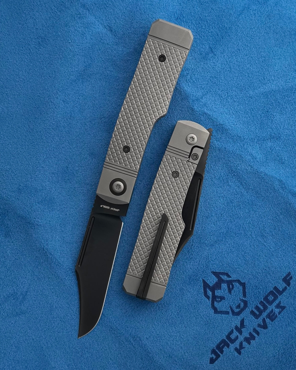 Jack Wolf Knives-Jack Wolf Knives - GUNSLINGER JACK - TITANIUM CROSS HATCH-3-Urban Cutlery