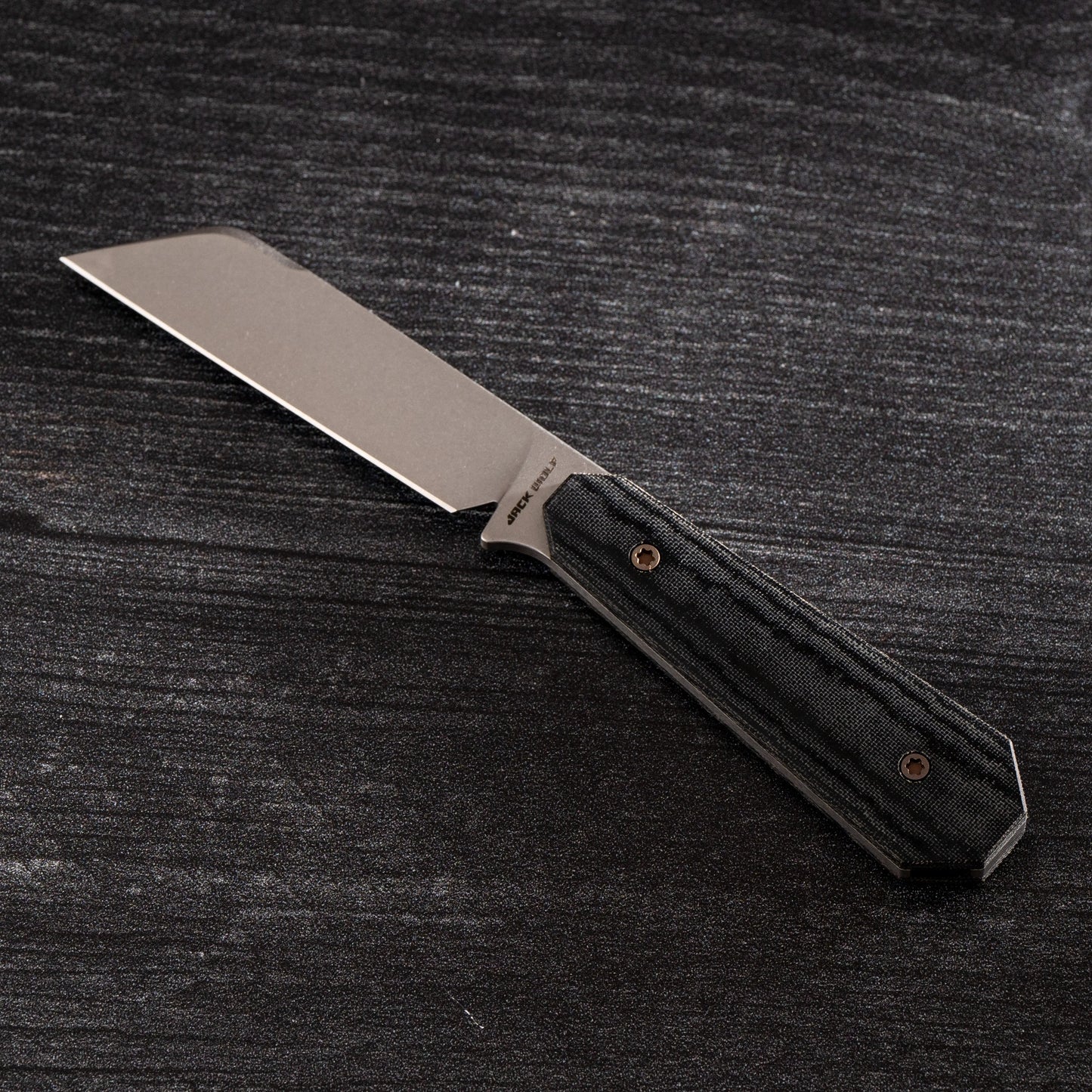 Jack Wolf Knives-Jack Wolf Knives - MIDNIGHT FIXedc - BLACK LINEN MICARTA STONEWASH-1-Urban Cutlery