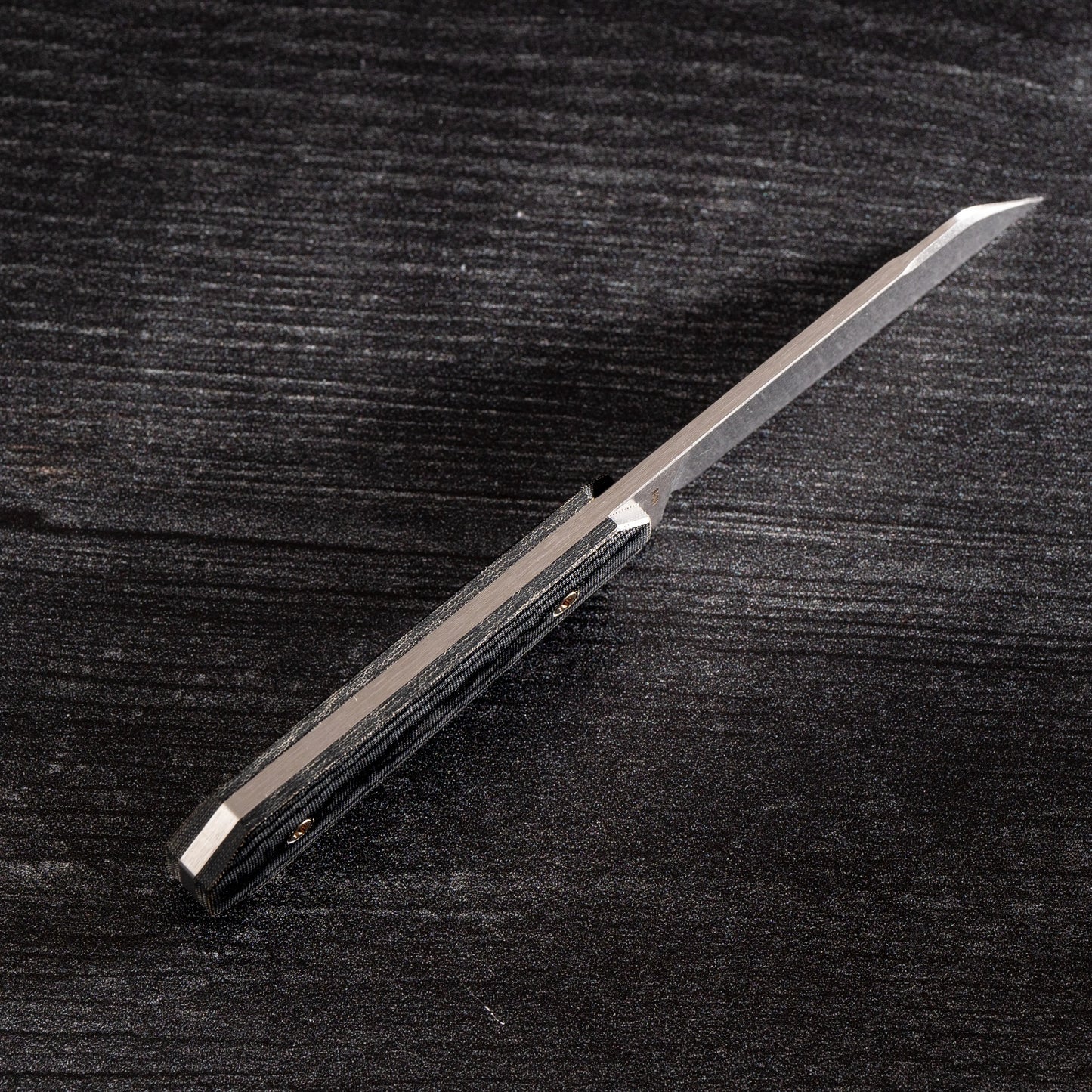 Jack Wolf Knives-Jack Wolf Knives - MIDNIGHT FIXedc - BLACK LINEN MICARTA STONEWASH-3-Urban Cutlery