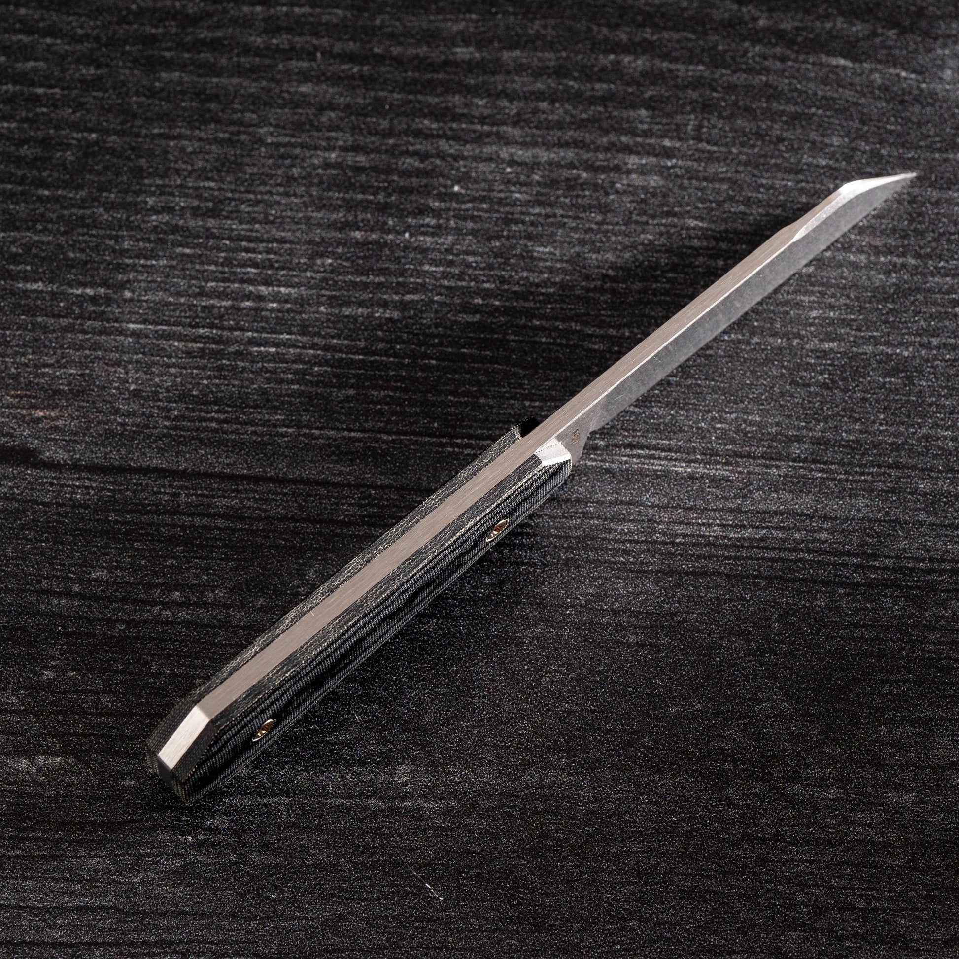 Jack Wolf Knives-Jack Wolf Knives - MIDNIGHT FIXedc - BLACK LINEN MICARTA STONEWASH-3-Urban Cutlery