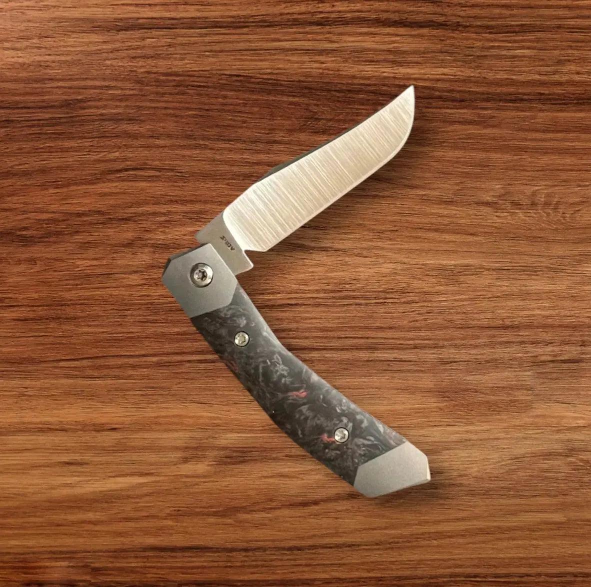 Jack Wolf Knives-Jack Wolf Knives - MINI CYBORG JACK - FAT CARBON DARK MATTER ORANGE-2-Urban Cutlery