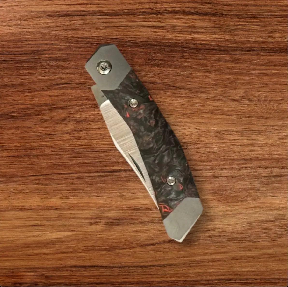 Jack Wolf Knives-Jack Wolf Knives - MINI CYBORG JACK - FAT CARBON DARK MATTER ORANGE-3-Urban Cutlery