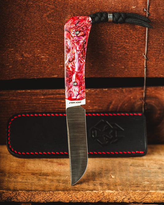 Jack Wolf Knives-Jack Wolf Knives - Pioneer FIXedc - RED ABALONE-1-Urban Cutlery