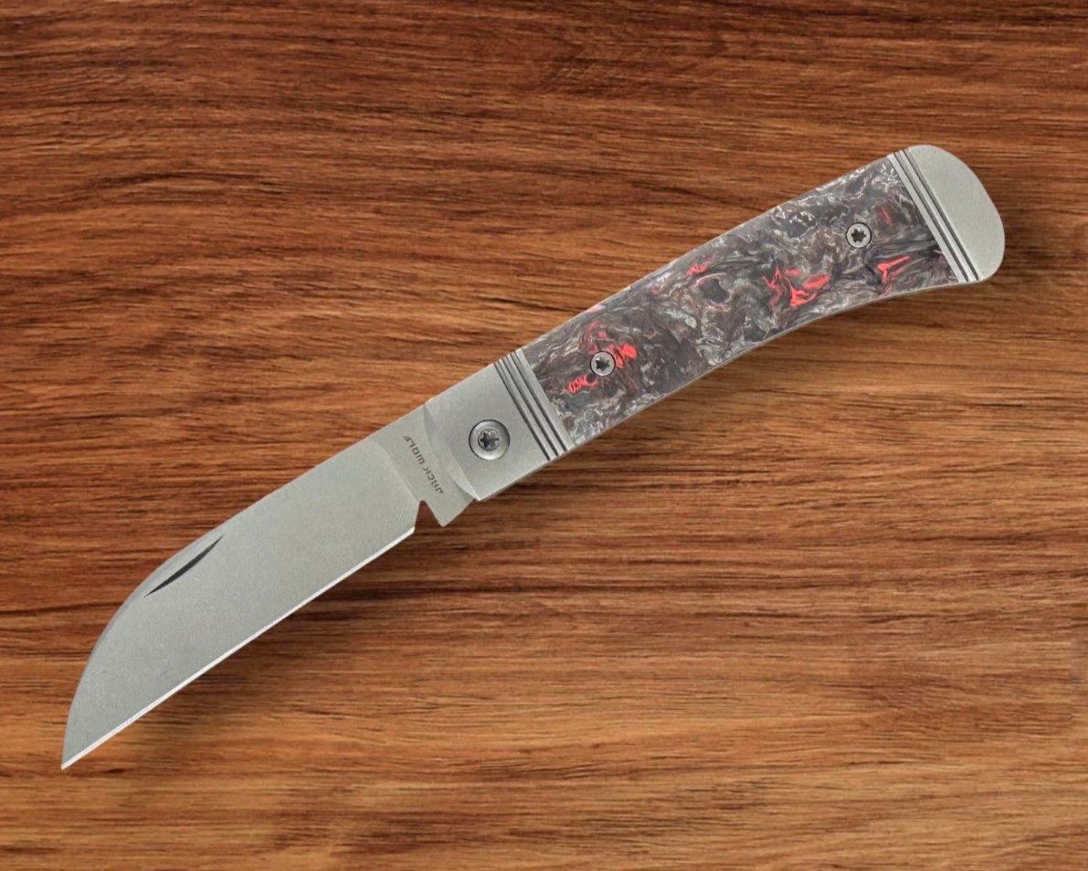 Jack Wolf Knives-Jack Wolf Knives - VENOM JACK - FAT CARBON DARK MATTER RED BLAST & TUMBLE - w/ FREE Tumbler-1-Urban Cutlery