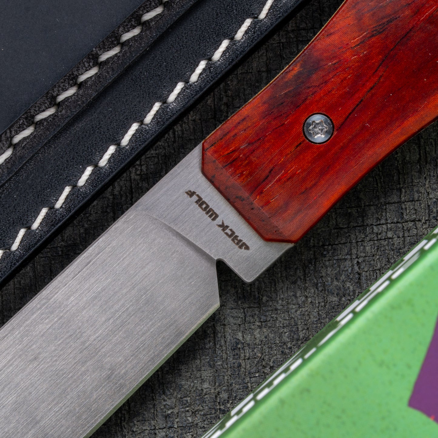 Jack Wolf Knives-Jack Wolf Knives - Vampire FIXedc - ROSEWOOD - w/ FREE Flask-3-Urban Cutlery