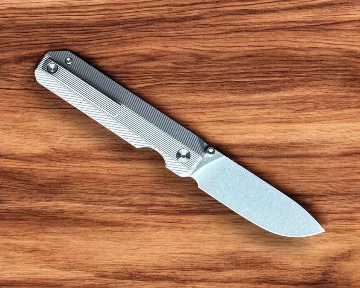 Knife Standards-Knife Standards RR3 - Classic Stonemilled Handle - Stonewashed Vanax SuperClean Blade - Milled Pocket Clip-3-Urban Cutlery