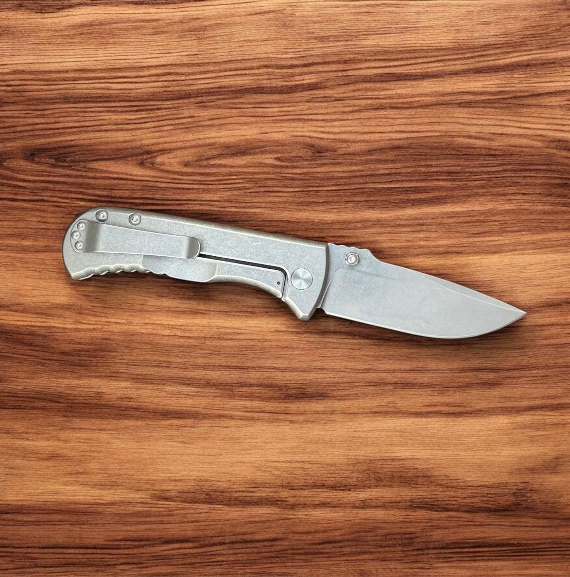 Les George Knives-Les George Knives Talos Frame Lock - Stonewash Handle & Blade-2-Urban Cutlery