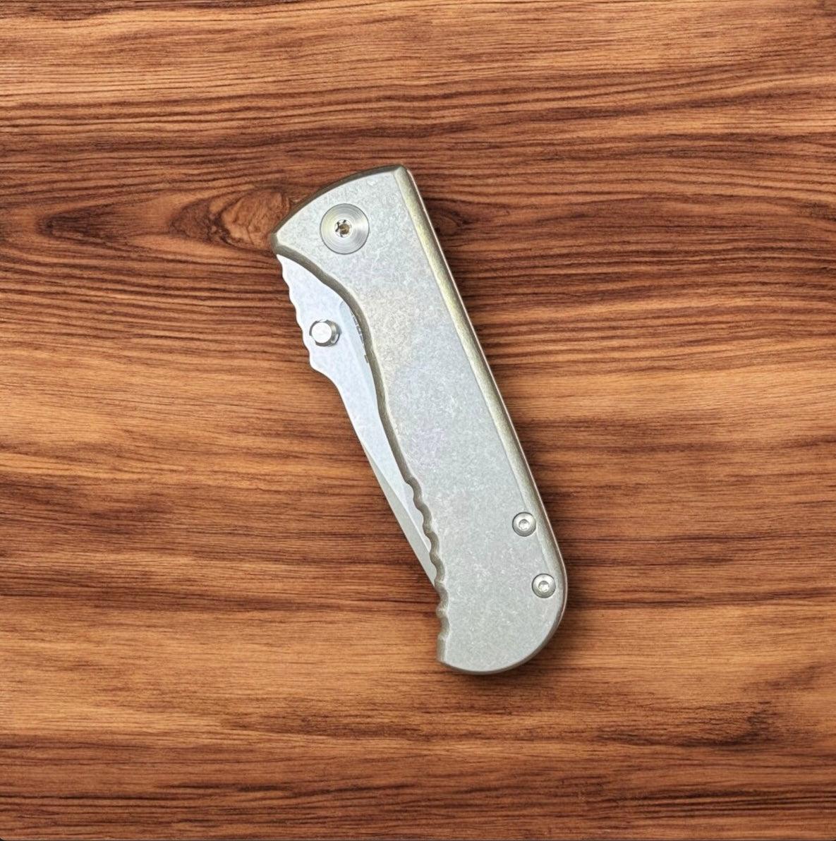 Les George Knives-Les George Knives Talos Frame Lock - Stonewash Handle & Blade-3-Urban Cutlery