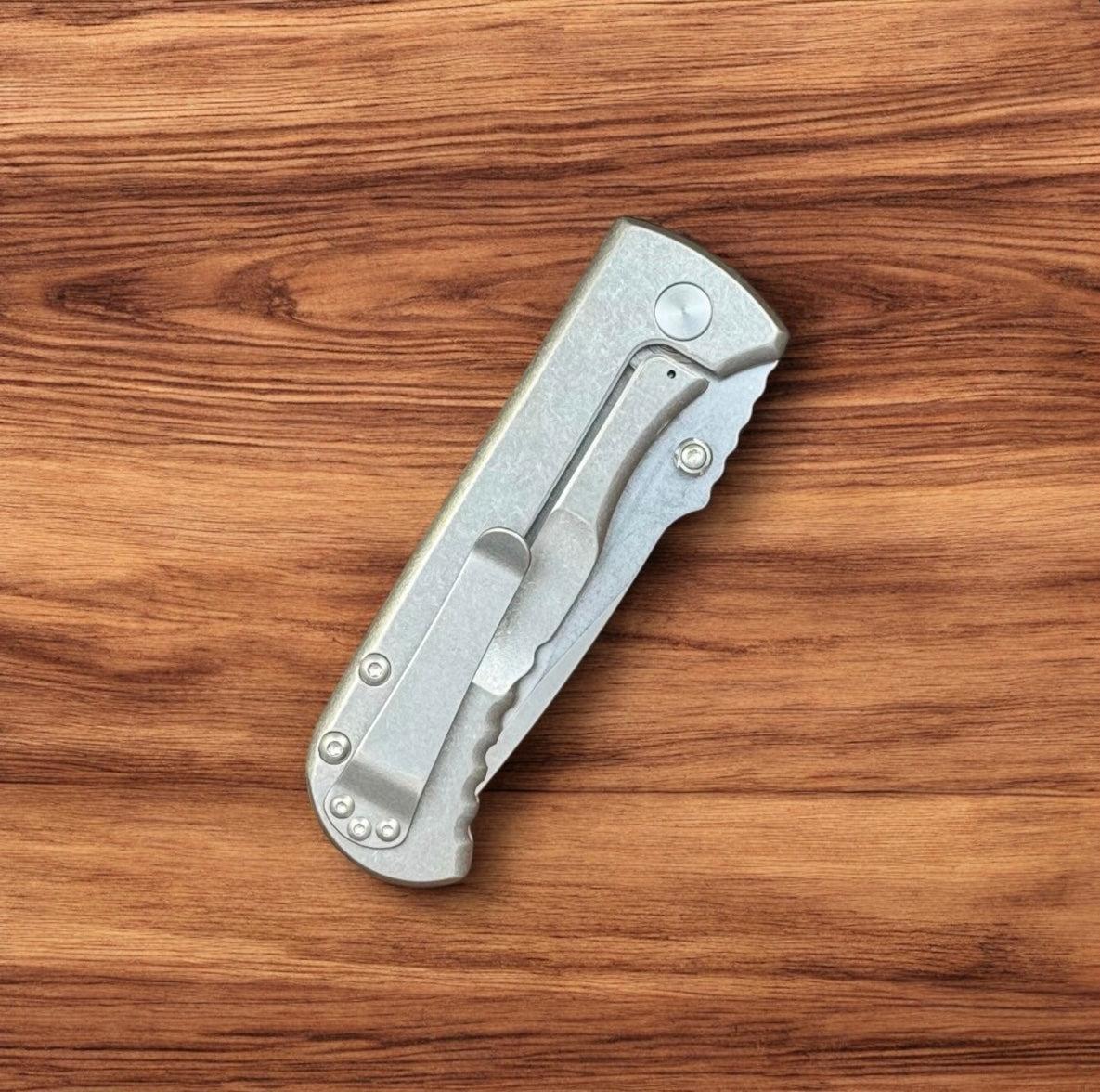 Les George Knives-Les George Knives Talos Frame Lock - Stonewash Handle & Blade-4-Urban Cutlery