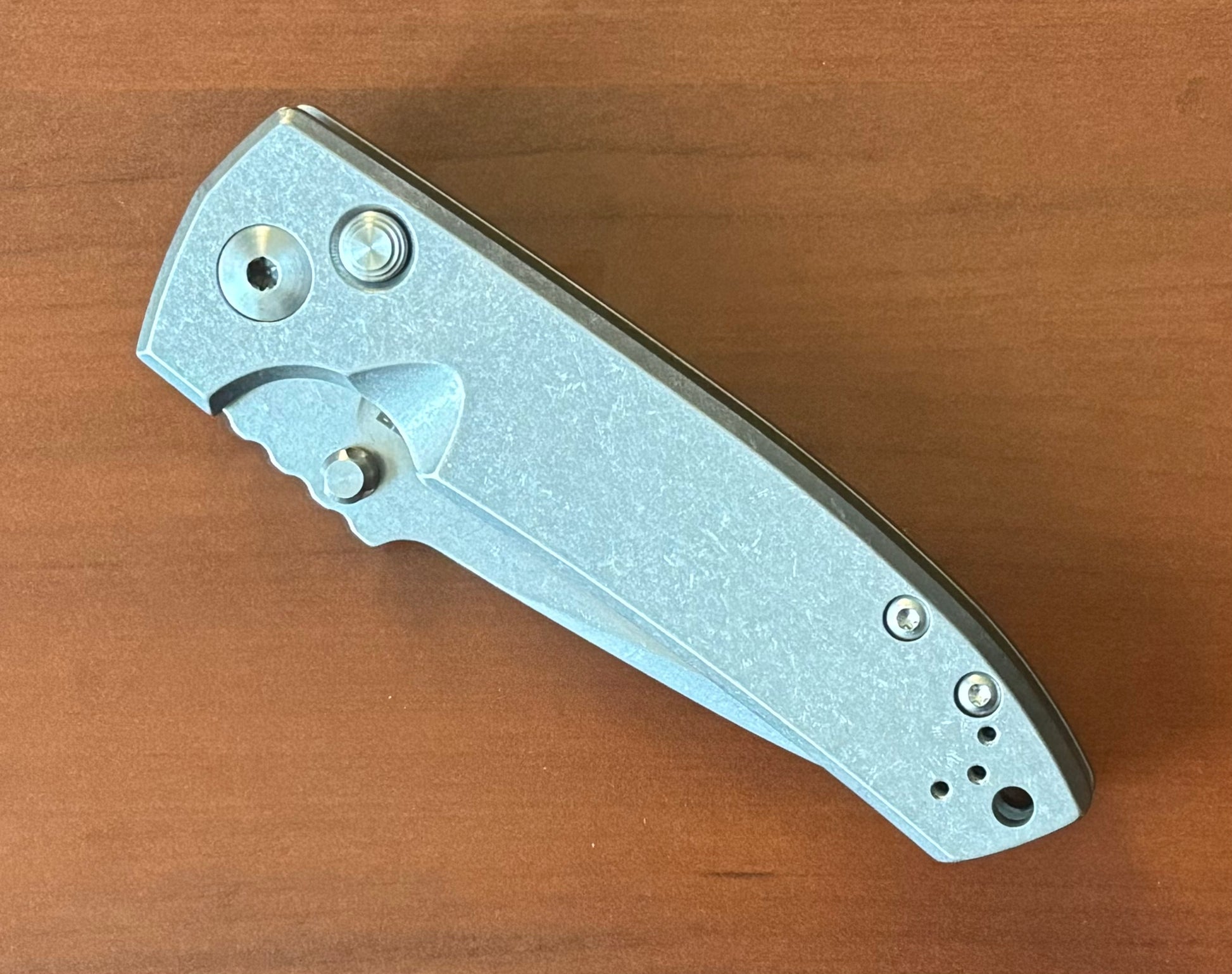 Les George Knives-Les George Knives VECP - Button Lock - Stonewashed Handle & Blade-3-Urban Cutlery