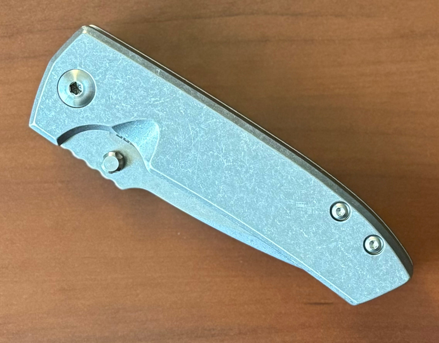 Les George Knives-Les George Knives VECP - Frame Lock - Stonewashed Handle & Blade-4-Urban Cutlery