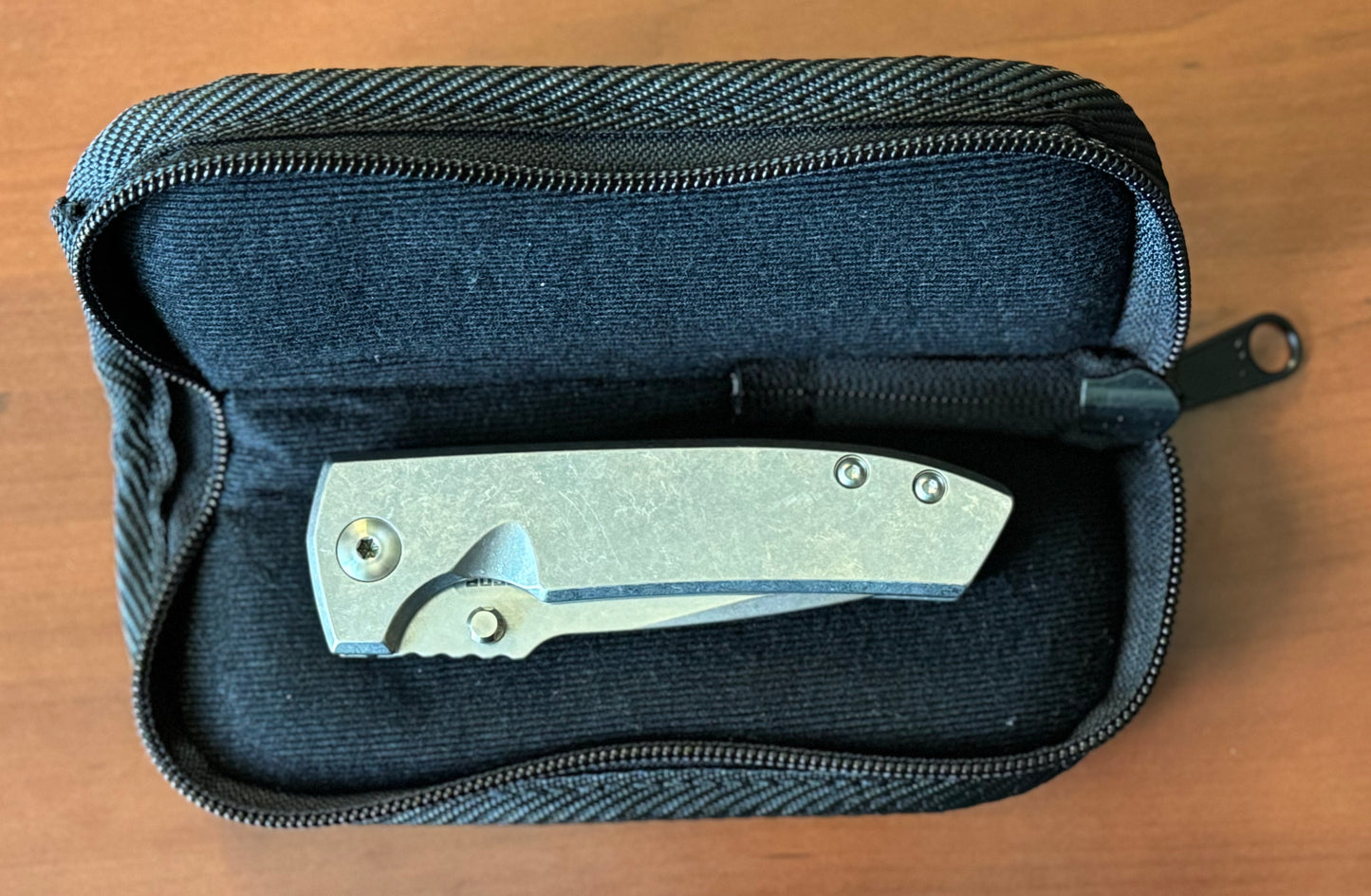 Les George Knives-Les George Knives VECP - Frame Lock - Stonewashed Handle & Blade-6-Urban Cutlery