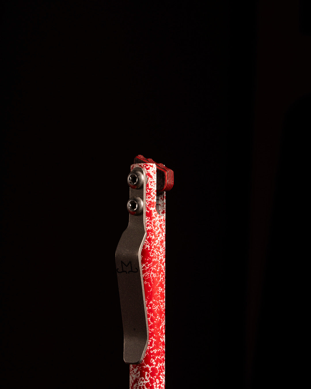 Maverick Customs Flipper Universal Pen - White/Red Splatter Cerakote Aluminum - Camo G10 Flipper