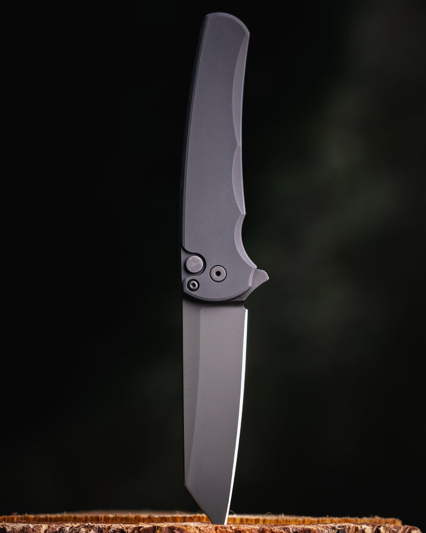 Pro-Tech 5403 Malibu - Smooth Black Handle - DLC Black Reverse Tanto Magnacut Blade - DLC Black Mini Deep Carry Clip
