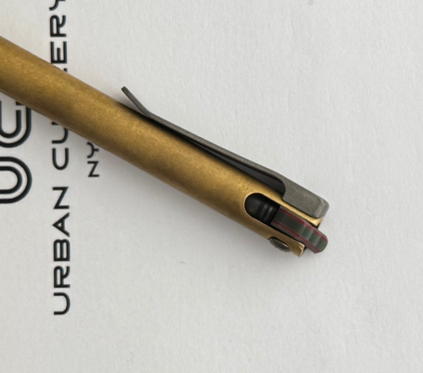 Maverick Customs-Maverick Customs Flipper Universal Pen - Brass Ringed - G10 Flipper-3-Urban Cutlery