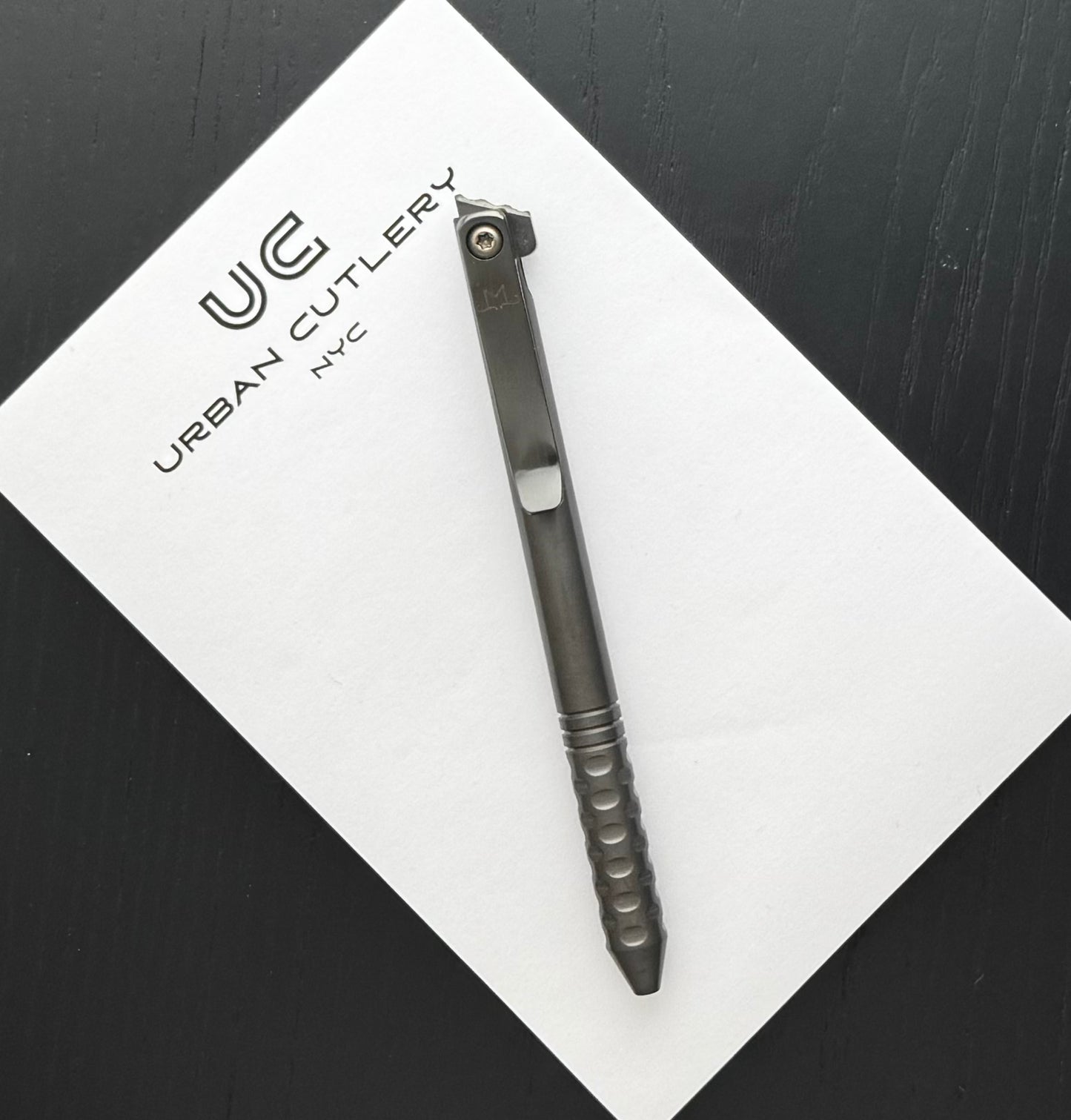 Maverick Customs-Maverick Customs Flipper Universal Pen - Sculpted and Ringed Zirconium - Zirconium Flipper-3-Urban Cutlery