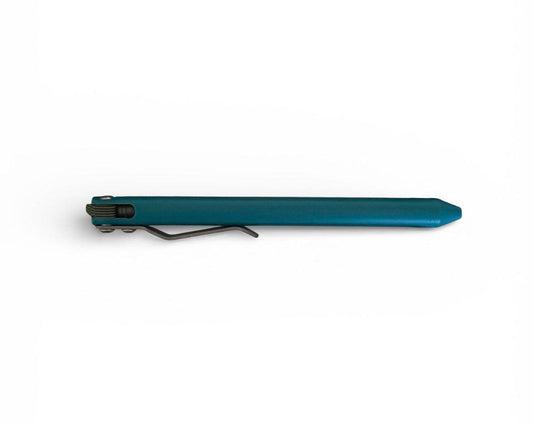 Maverick Customs-Maverick Customs Flipper Universal Pen - Teal Cerakote Aluminum - Black/Green G10 Flipper-1-Urban Cutlery